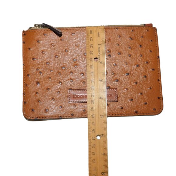 Dooney & Bourke Brown Ostrich Serena Crossbody Shoulder Bag & Purse Clutch - Picture 10 of 13